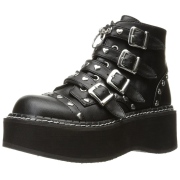 Vegan 5 cm DemoniaCult EMILY-315-1 gothic enkellaarzen met gespen