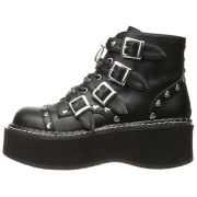 Vegan 5 cm DemoniaCult EMILY-315-1 gothic enkellaarzen met gespen