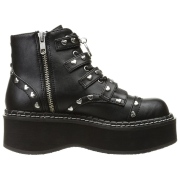 Vegan 5 cm DemoniaCult EMILY-315-1 gothic enkellaarzen met gespen