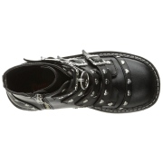 Vegan 5 cm DemoniaCult EMILY-315-1 gothic enkellaarzen met gespen