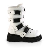 Vegan 6,5 cm RENEGADE-55 demoniacult alternatief boots met plateau wit