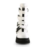 Vegan 6,5 cm RENEGADE-55 demoniacult alternatief boots met plateau wit