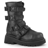 Vegan 6,5 cm RENEGADE-55 demoniacult alternatief boots met plateau zwart
