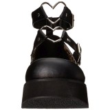 Vegan 6 cm DEMONIA SPRITE-02 Zwarte gothic mary jane pumps