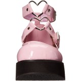 Vegan 6 cm DEMONIA SPRITE-02 gothic mary jane pumps Roze