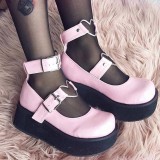 Vegan 6 cm DemoniaCult SPRITE-02 gothic mary jane pumps Roze