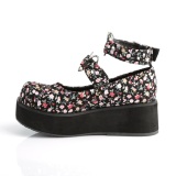 Vegan 6 cm DemoniaCult SPRITE-02 gothic mary jane pumps canvas