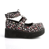 Vegan 6 cm DemoniaCult SPRITE-02 gothic mary jane pumps canvas