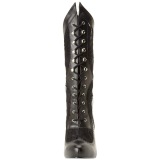 Vegan 7,5 cm VICTORIAN-116X Victoriaanse enkellaarzen met wijde - brede schacht