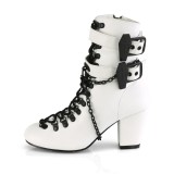 Vegan 7,5 cm VIVIKA-128-2 Victoriaanse enkellaarzen met blokhak