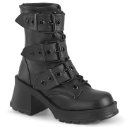 Vegan 7 cm DemoniaCult BRATTY-118 chunky heel ankle boots