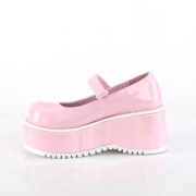 Vegan 8,5 cm DemoniaCult DOLLIE-01 gothic mary jane pumps Roze