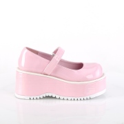 Vegan 8,5 cm DemoniaCult DOLLIE-01 gothic mary jane pumps Roze