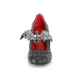 Vegan 8 cm VIVIKA-32 gothic maryjane pumps with bat wings