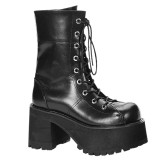 Vegan 9,5 cm RANGER-301 demoniacult alternatief boots met plateau zwart