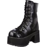 Vegan 9,5 cm RANGER-301 demoniacult alternatief boots met plateau zwart