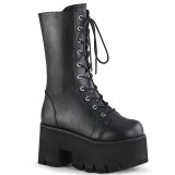 Vegan 9 cm ASHES-105 demoniacult alternatief boots met plateau zwart