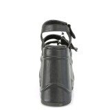 Vegan Black 15 cm Demonia WAVE-13 lolita platform wedge sandals