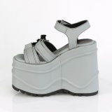 Vegan Neon 15 cm Demonia WAVE-13 lolita plateau wedge sandalen sleehak