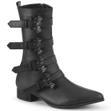 Vegan WARLOCK-110-B boots met puntneus - heren winklepicker boots 4 gespen