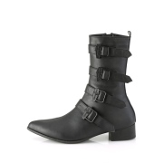 Vegan WARLOCK-110-C boots met puntneus - heren winklepicker boots 4 gespen