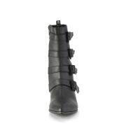 Vegan WARLOCK-110-C demonia pointed boots - mens winklepicker boots 4 buckles