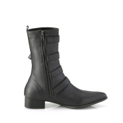Vegan WARLOCK-110-C demonia pointed boots - mens winklepicker boots 4 buckles