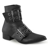 Vegan WARLOCK-55 boots met puntneus - heren winklepicker boots 2 gespen