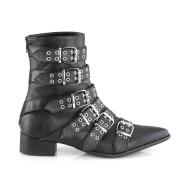 Vegan WARLOCK-70 demoniacult pointed boots - mens winklepicker boots 6 buckles