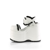 Vegan White 15 cm Demonia WAVE-20 lolita platform wedge sandals