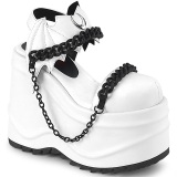 Vegan Wit 15 cm DemoniaCult WAVE-20 lolita plateau wedge sandalen sleehak