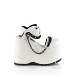 Vegan Wit 15 cm DemoniaCult WAVE-20 lolita plateau wedge sandalen sleehak