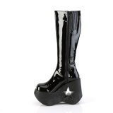 Vegan black 13 cm DYNAMITE-218 emo punk platform wedges boots
