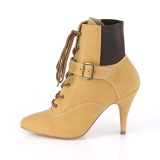 Vegan bruin 10 cm DREAM-1022 Mannen ankle boots high heels