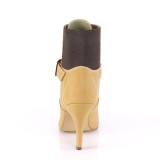 Vegan bruin 10 cm DREAM-1022 Mannen ankle boots high heels