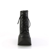 Vegan emo 13 cm DYNAMITE-106 wedge ankle boots platform black