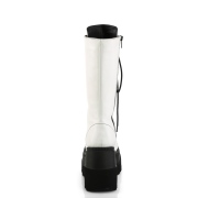 Vegan laarzen 11,5 cm SHAKER-72 gothic plateau rijglaarzen wit