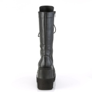 Vegan laarzen 11,5 cm SHAKER-72 gothic plateau rijglaarzen zwart