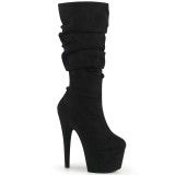 Vegan suede 18 cm ADORE-1061 Exotic pole dance boots in black