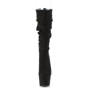 Vegan suede 18 cm ADORE-1061 Exotic pole dance boots in black