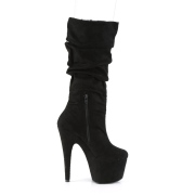 Vegan suede 18 cm ADORE-1061 Exotic pole dance boots in black