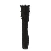 Vegan suede 18 cm ADORE-1061 pole dance laarzen met hak in zwart