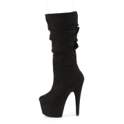 Vegan suede 18 cm ADORE-1061 pole dance laarzen met hak in zwart