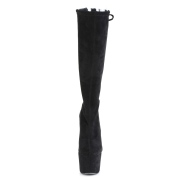 Vegan suede 18 cm ADORE-2008 pole dance laarzen met hak in zwart