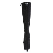 Vegan suede 18 cm ADORE-2008 pole dance laarzen met hak in zwart