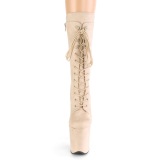 Vegan suede 20 cm FLAMINGO-1050FS Exotic pole dance boots in beige