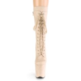 Vegan suede 20 cm FLAMINGO-1050FS pole dance laarzen met hak in beige