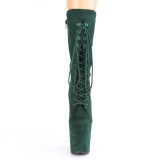 Vegan suede 20 cm FLAMINGO-1050FS pole dance laarzen met hak in groen