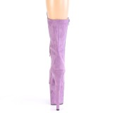 Vegan suede 20 cm FLAMINGO-1050FS pole dance laarzen met hak in paarse