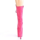 Vegan suede 20 cm FLAMINGO-1050FS pole dance laarzen met hak in pink